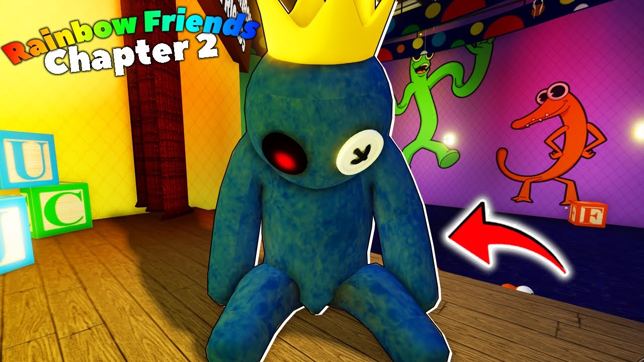 😱 Fugindo do Bicho AZUL BABÃO no Rainbow Friends do ROBLOX 