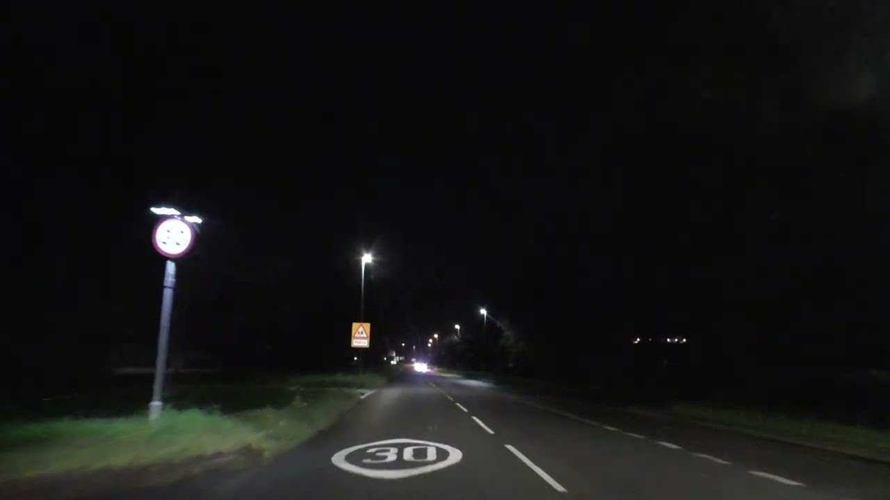 Night Drive On The B4211 From Rhydd To Barnards Green, Malvern Worcestershire, UK 29th November 2025