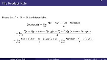 Derivatives 3: The Product Rule