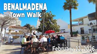 Benalmadena Town February 22, 2026 Walking Tour Malaga Costa del Sol Spain [4K]