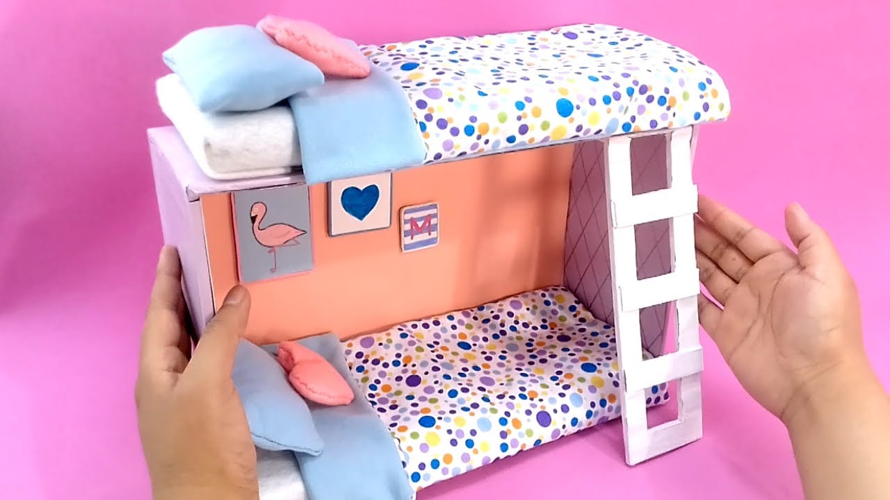Miniature Bunk Bed With A Shoebox, How To Make A 18 Inch Doll Bunk Bed