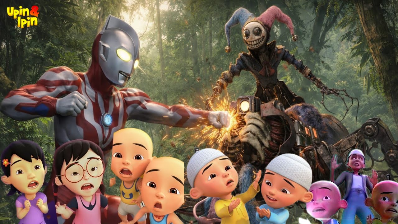 Ultraman Ribut Upin Ipin Melawan Monster The Prototype Moster Badut Mei-Mei Di Bawa Monster Badut 