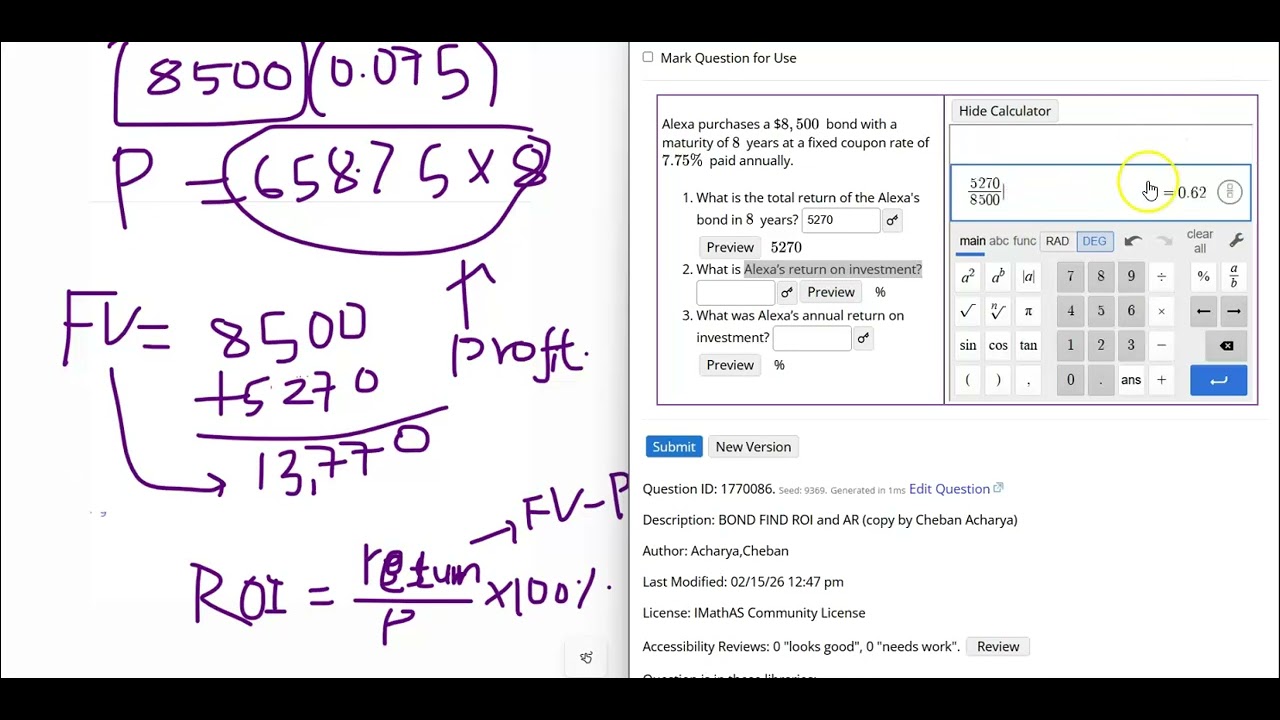 ROI and AR Investment in Bond