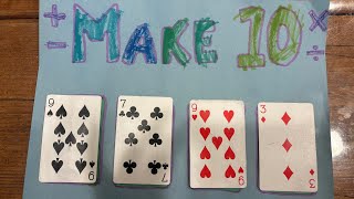 “Make 10” fun card game for 3rd and 4th grade basic math operation fluency
