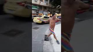 Eu, dançando no bairro de Copacabana,  zona sul do Rio de Janeiro,  Brasil,  Alexandre dançarino,