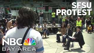 SFSU students discuss protest with school president