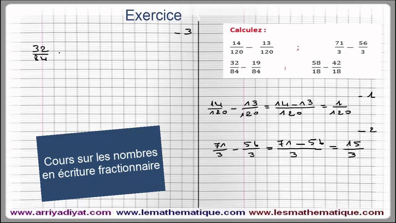 Nombre En Ecriture Fractionnaire 5eme Exercice