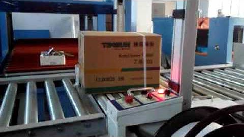 fully automatic strapping machine with power roller conveyor