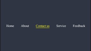 Animated Navigation in HTML and CSS ! Menu Bar Using HTML CSS ! Menu Hover Animation