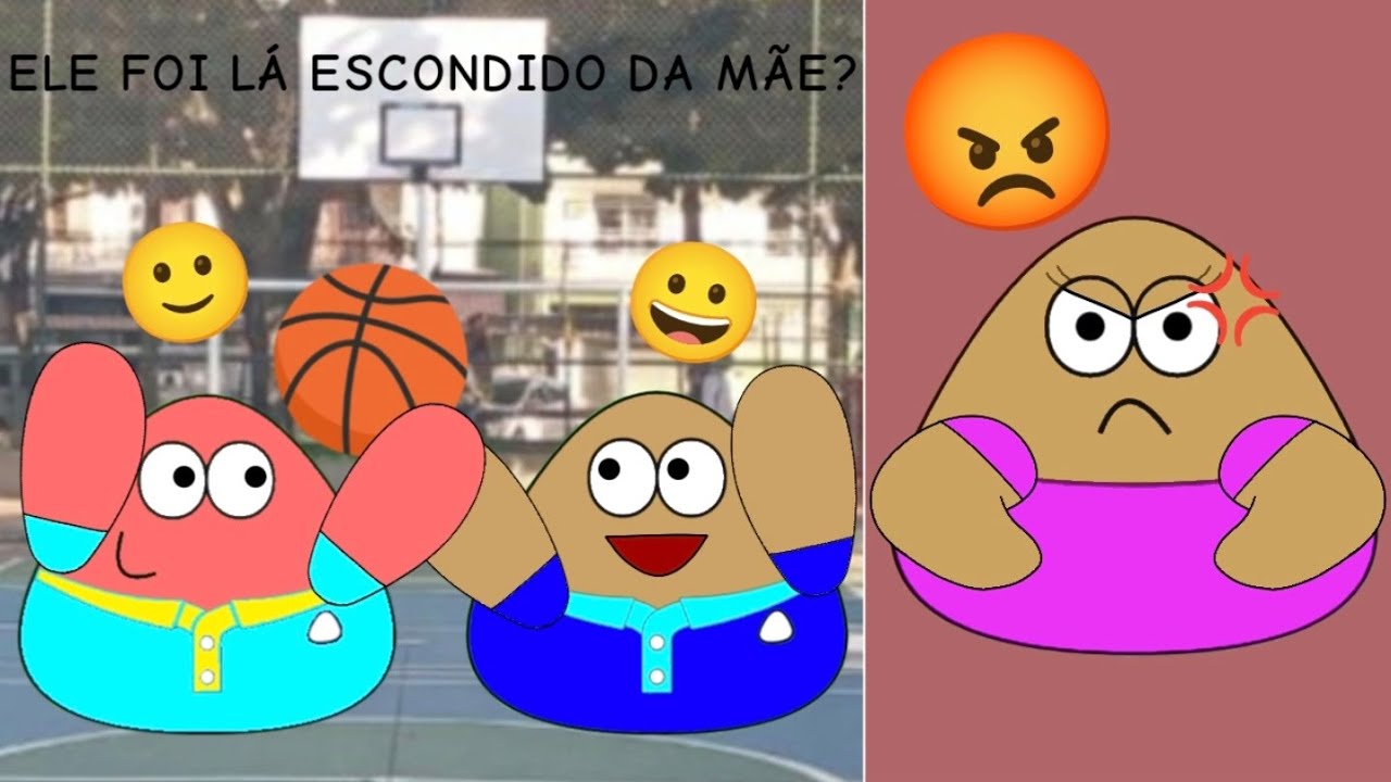 O Pou foi ao basquete com o amigo escondido da mãe (Ele apanhou e está de castigo)