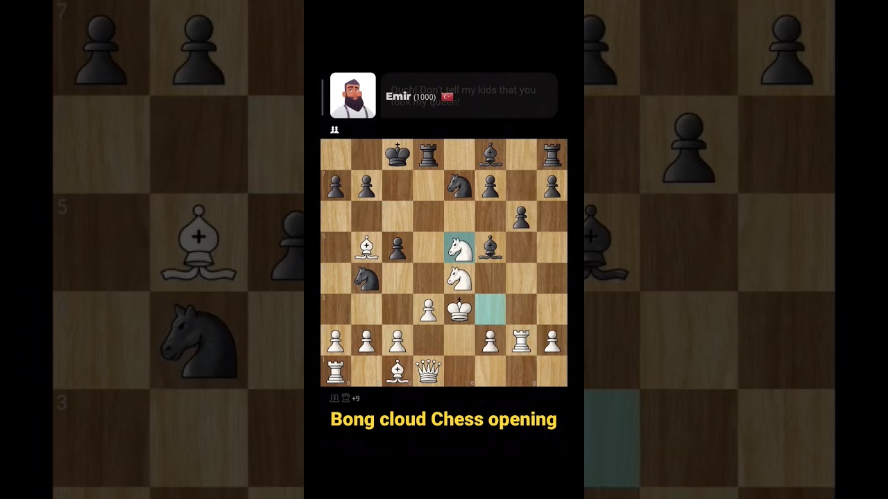 BONG CLOUD opening with Chess bot, Emir 1000 ELO