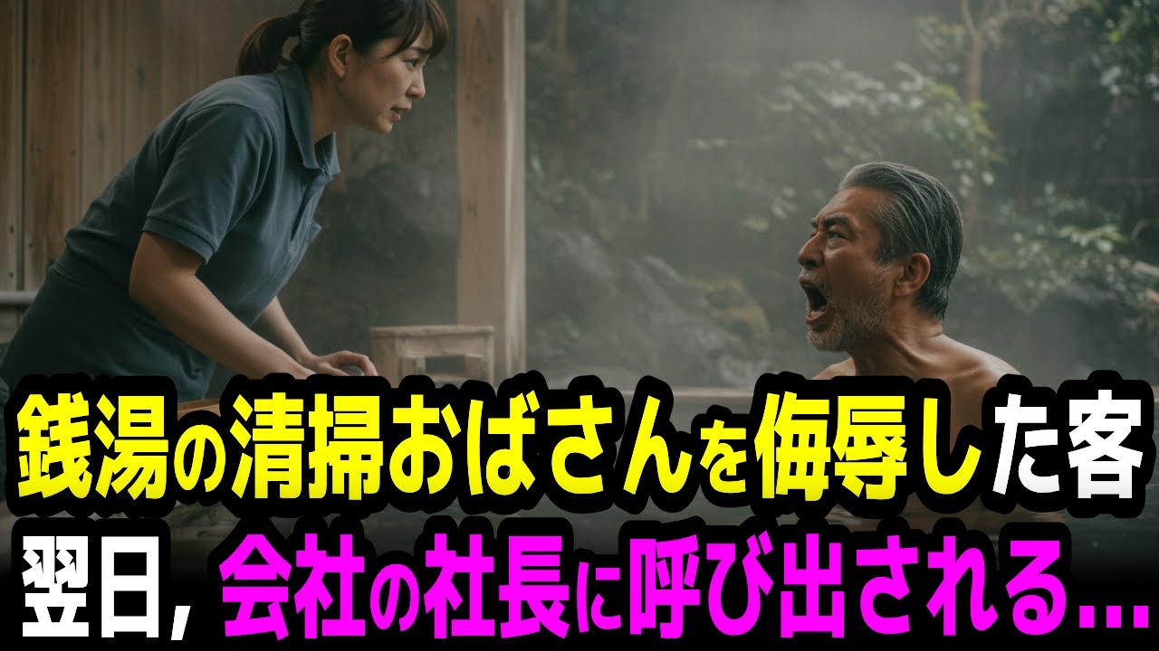 銭湯の清掃おばさんを侮辱した客 翌日、会社の社長に呼び出される…