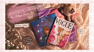 Aesthetic artworks for College Dorm✨️ | Mini Vlog
