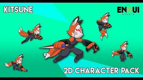 Male Kitsune 2D Character