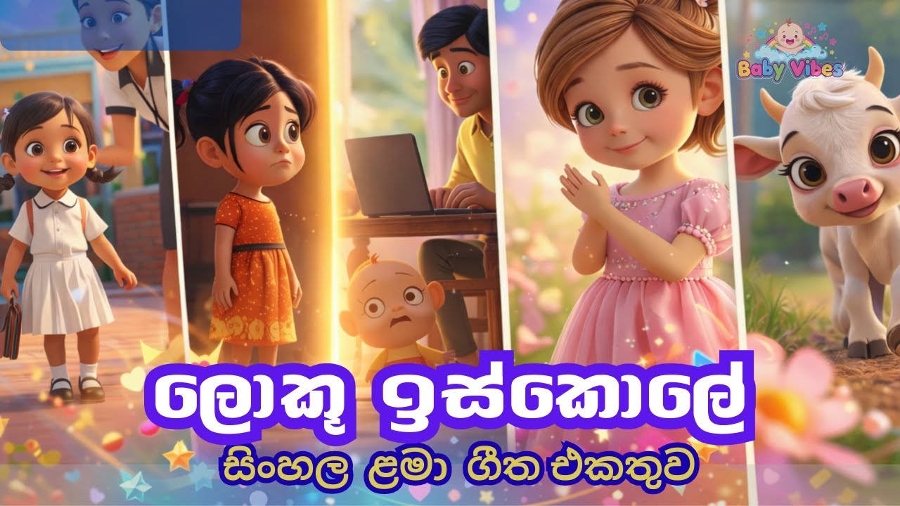 ලොකු ඉස්කොලේ  Sinhala Baby Song Collection | Sinhala Kids Songs | Nursery Rhymes | Baby Vibes