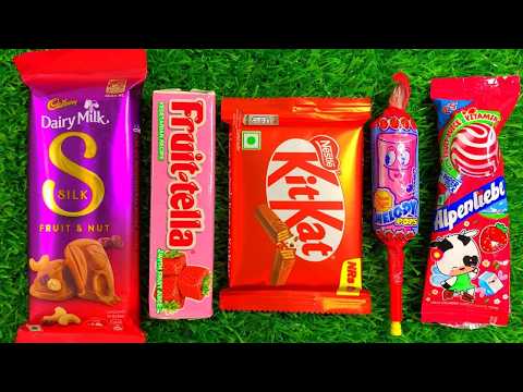 Satisfying Video Asmr Unboxing GIANT Sweets Chocolate and Rainbow Lollipops with Candy Cutting Asmr.