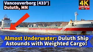 ⚓️Almost Underwater: Duluth Ship Astounds with Weighted Cargo!