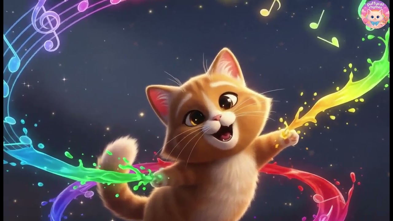 🍹🌈 Puffy Cat: Rainbow Juice Song! – Mix the Colors, Healthy Fruit & Yummy Smoothie Rhymes for Kids!