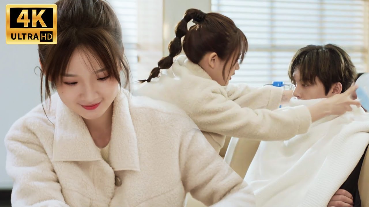 Гендиректор болен, на капельнице. Золушка заботливо ухаживает за ним.