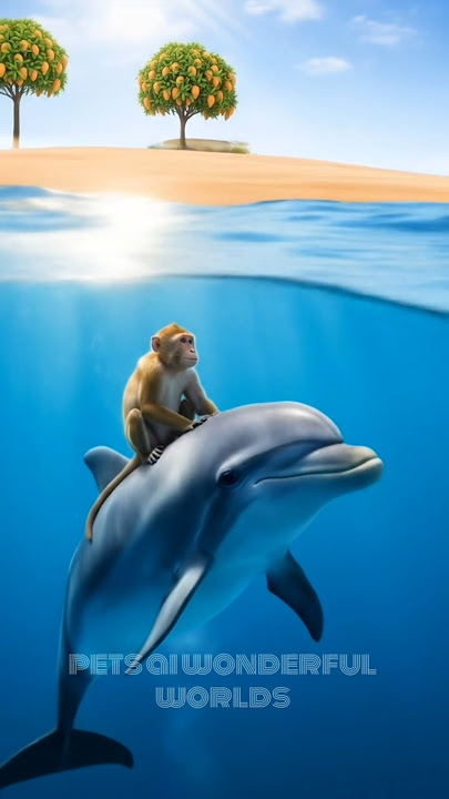 'The Monkey’s Innocent Friendship… and the Dolphin’s Betrayal!'#shorts#shortsfeed #monkey#viral