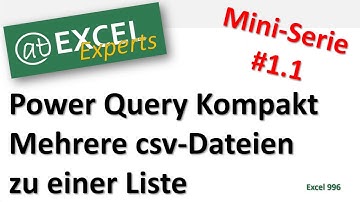 Power Query lernen - CSV aus Ordner laden - 1.1 - Excel-Miniserie