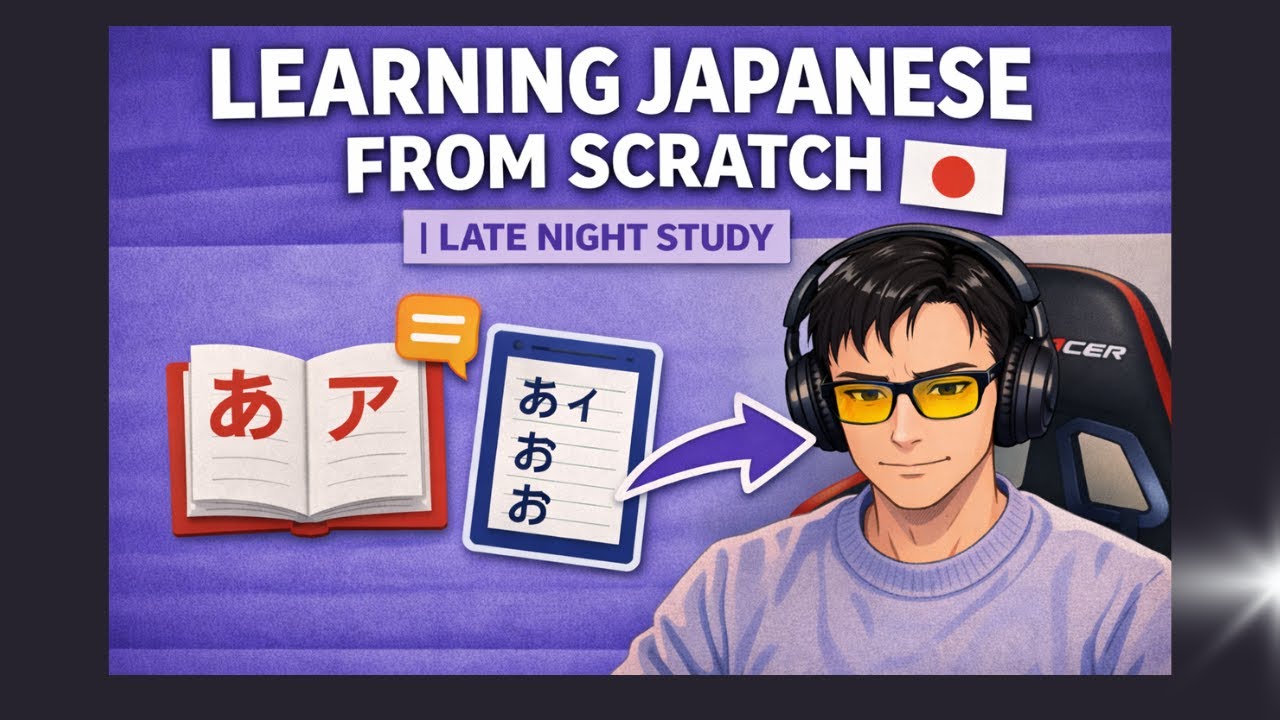 Trying to Learn Japanese from Scratch (Late Night Study)