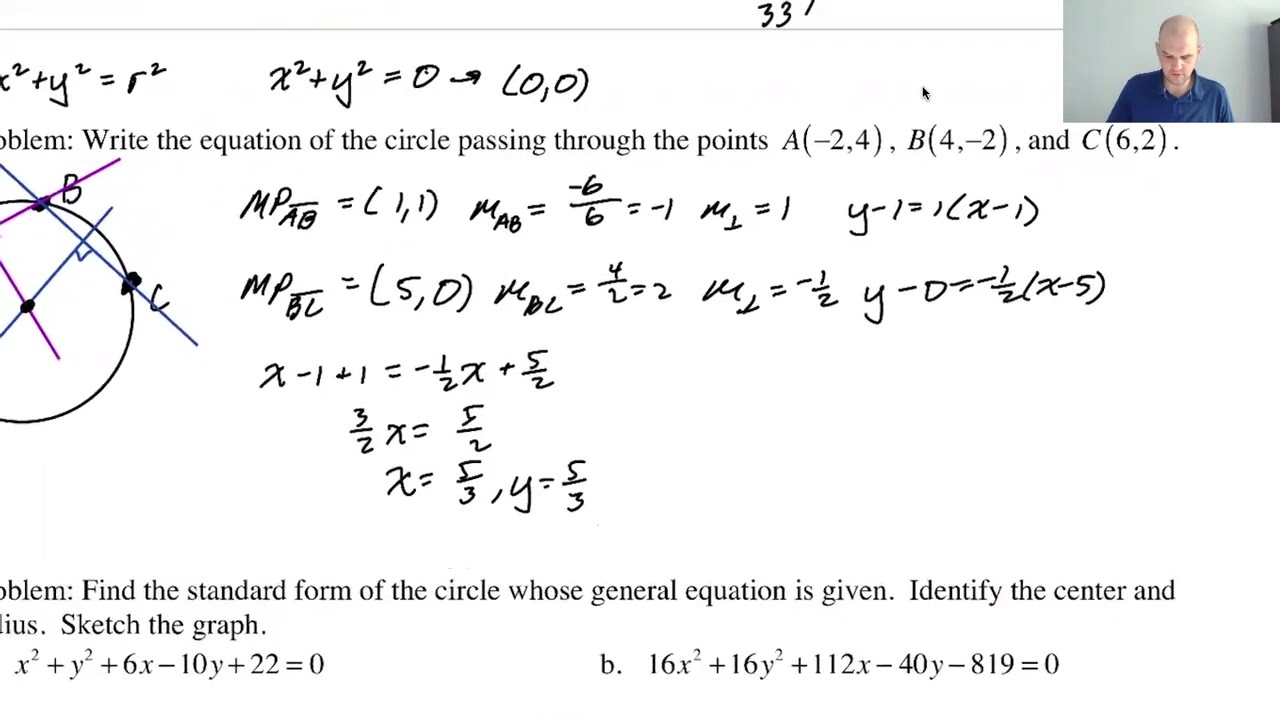 Circle through Three Points pg 170, pt 1 - YouTube