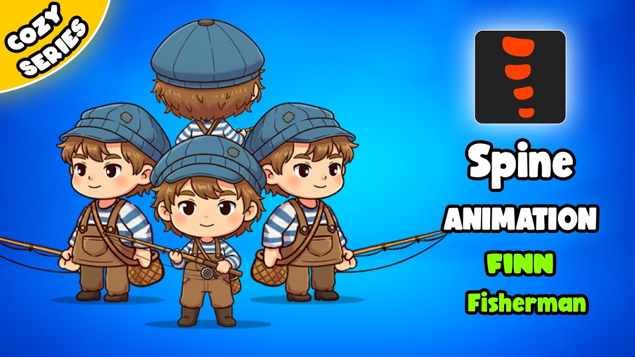 Finn Fisherman || 2D Animated Spine Character (Cozy Series) 