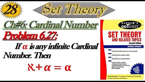 Lec#28||Problem 6.27||If 𝛼 is any infinite cardinal number then ℵ+𝛼=𝛼||Set Theory by Schaum Series