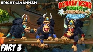 Donkey Kong Country Tropical Freeze Gameplay Walkthrough Part 3 - Bright Savannah 100%