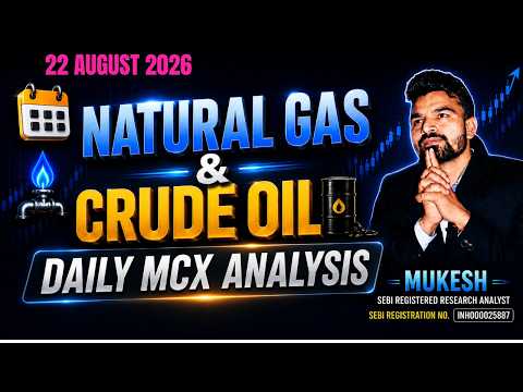 NATURAL GAS CRUDE OIL TODAY ANALYSIS l 22 AUGUST 2026 l आज किस तरफ फटेगा बाजार? #mcxnaturalgas