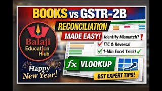 Books vs GSTR-2B Reconciliation Made Easy | Excel Formula, VLOOKUP & Pivot Table | GST