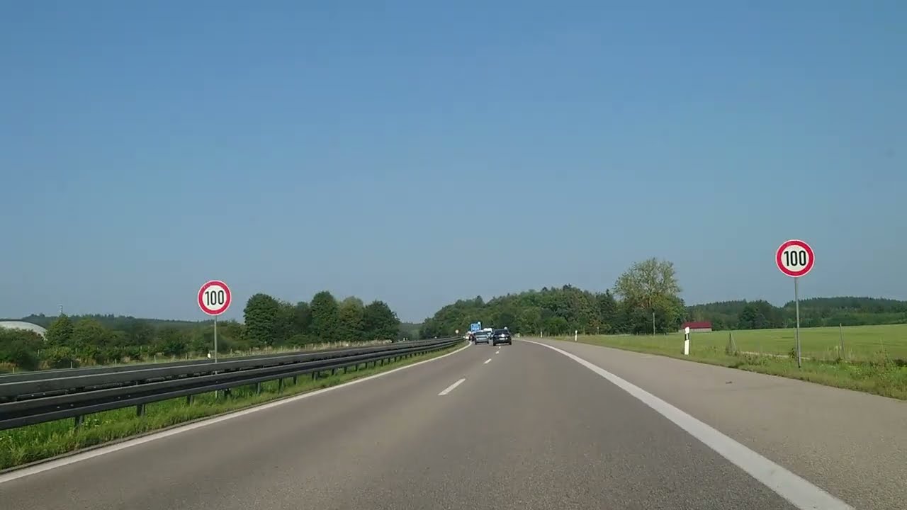 A96 - B17 Mindelheim - Augsburg A96 #autobahn 4k Driving Tour, Deutschland