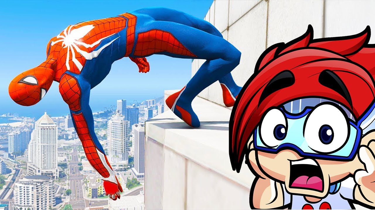 SPIDERMAN vs LA CAIDA MAS ALTA DEL MUNDO | Luky REACCIONA