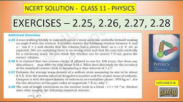NCERT SOLUTION | CLASS 11 PHYSICS | EXERCISE 2.25, 2.26, 2.27, 2.28 UNITS AN MEASUREMENT | IN TAMIL