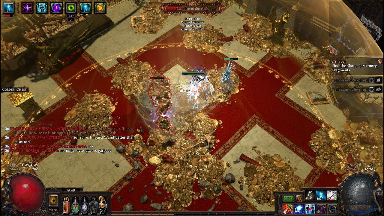 Path of exile.Tornado shot (MF lvl 95). Vault map run !