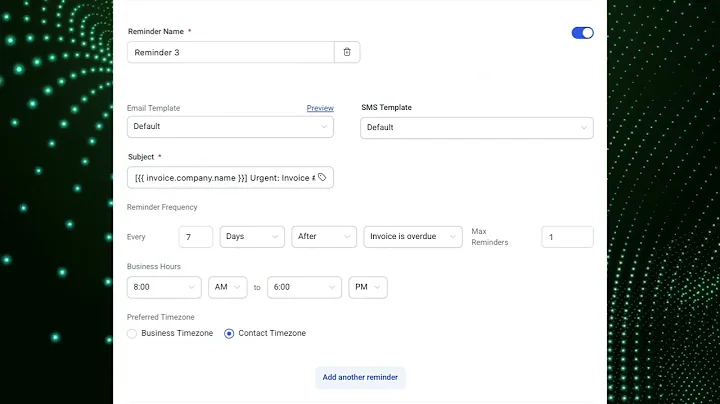 Default Reminders for Invoices to Improve Payment Collection