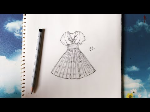 Draw dress with pencil Vẽ váy An Pi TV Coloring