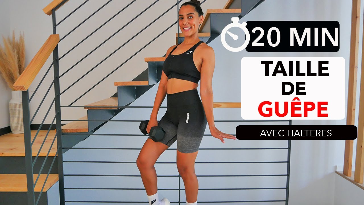 20 MIN EXERCICES TAILLE DE GUÊPE | ABDOS-DOS-ÉPAULES | AVEC HALTÈRES