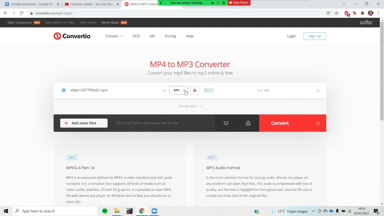 Konversi Mp4 ke Mp3 ( Video ke Audio ) Sistem Multimedia E YouTube