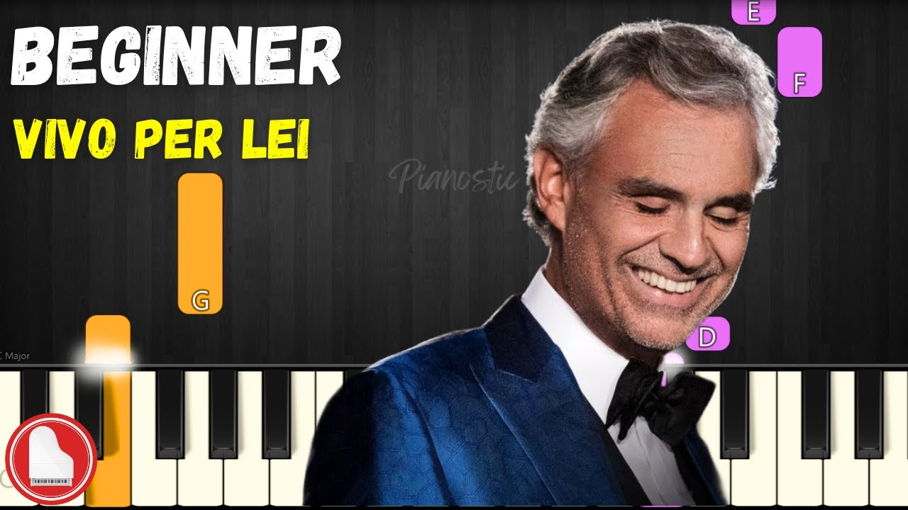 Vivo Per Lei 🎵 Andrea Bocelli 🎵 EASY Piano Tutorial (MIDI + Sheet Music)