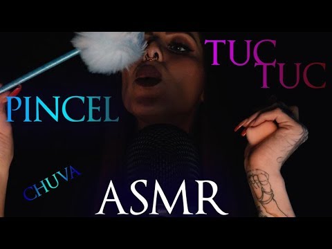 ASMR - TUC TUC com Pinceis na Tela e sons de Chuva