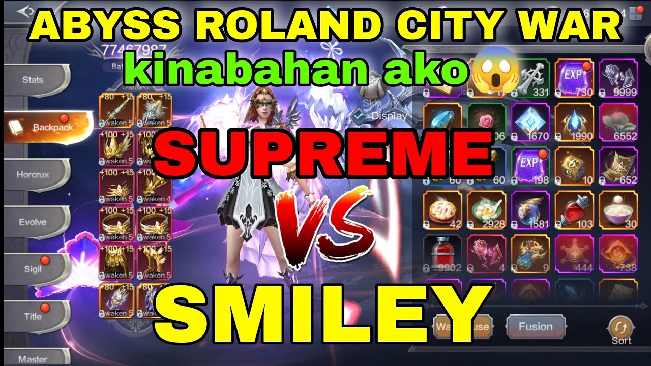 MU ORIGIN 2 - Abyss Roland City War Supreme.61 vs Smiley.369 (pilot AXE account)
