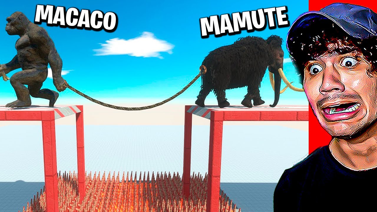 Reagindo à Guerra de Cabo de Força entre Primatas e Mamíferos!!!!! - Animal Revolt Battle Simulator