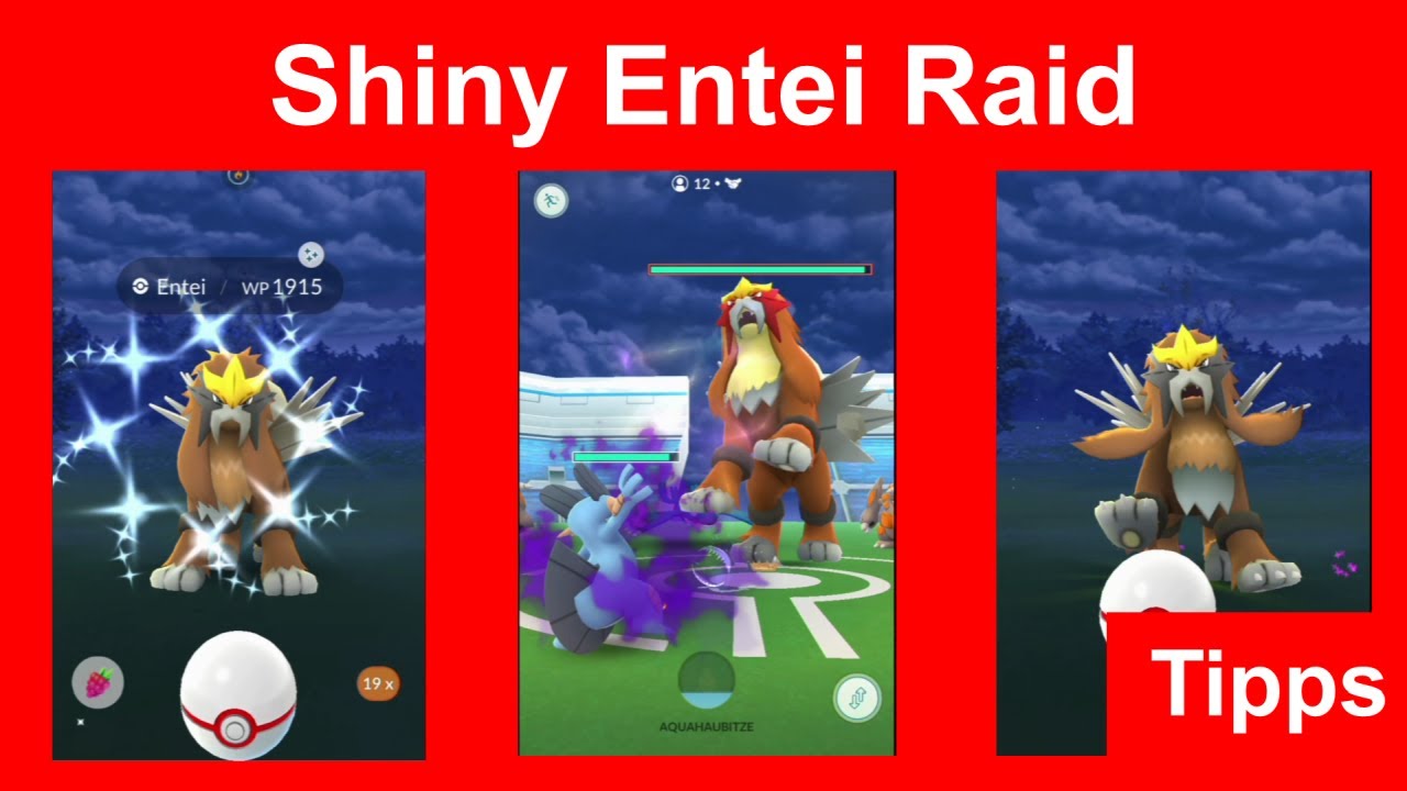 Shiny Entei Raid. Schneller Raid, Oma hat shiny Entei bekommen - Pokemon GO  Deutsch 222 - YouTube