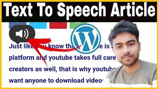 How to Turn Your Blog Posts into Audio Podcasts - Text to Speech Plugin for WordPress - Hindi