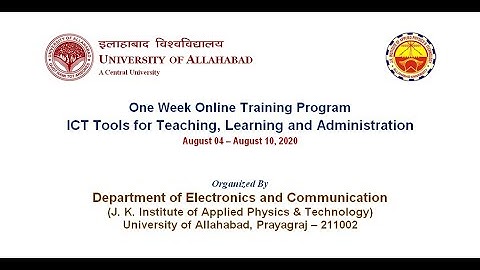 Inaugural Video of One Week Training Program on ICT Tools for Teaching, Learning and Administration