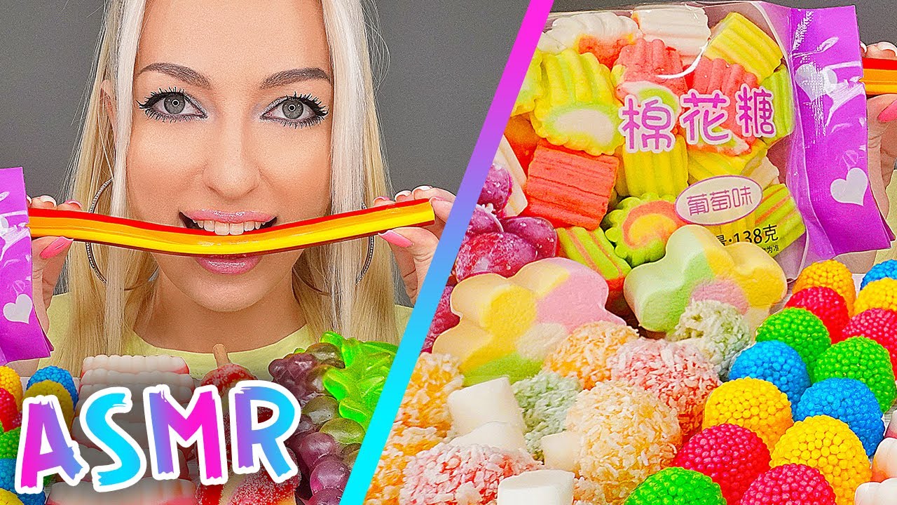 ASMR MUKBANG 먹방, RAINBOW DESSERT, ICE CREAM, CANDY, JELLY, MARSHMALLOW