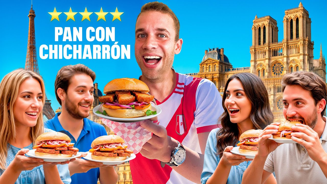 Extranjeros prueban PAN CON CHICHARRÓN en PARÍS 🇵🇪 y quedan SORPRENDIDOS