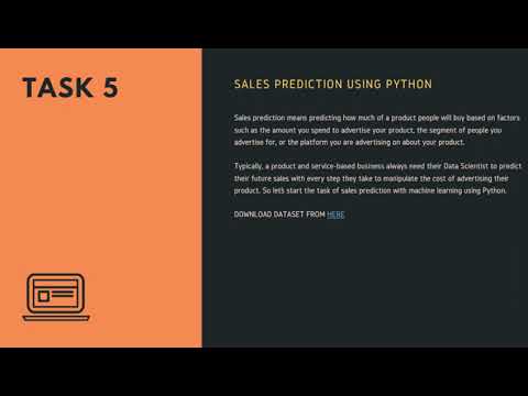 Sales prediction using python | oasis infobyte | Data science project